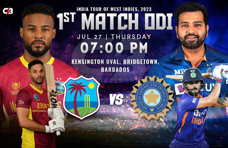 West Indies vs India 1st ODI Match Live Preview, Pitch Report, Probable XI, Match Details, Weather Report & More