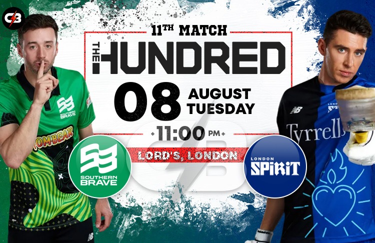 London Spirit vs Southern Brave, 11th Match 100 Balls Live Preview, Pitch Report, Probable XI, Match Details, Weather Report & More (Men's)