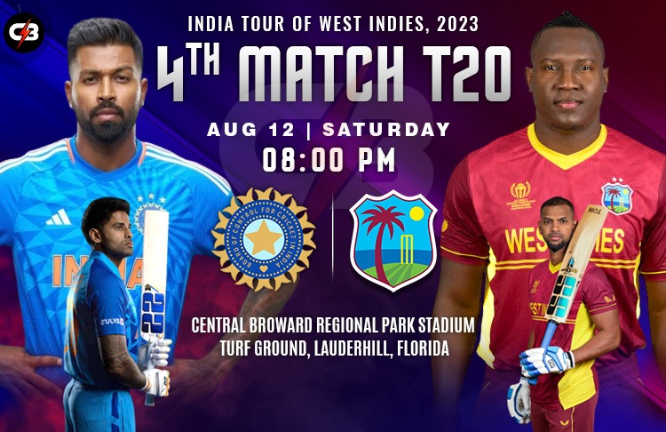 West Indies vs India 4th T20I Match Live Preview, Pitch Report, Probable XI, Match Details, Weather Report & More