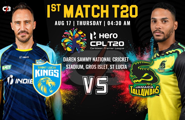 Saint Lucia Kings vs Jamaica Tallawahs - 1st Match T20 Live Preview, Pitch Report, Probable XI, Match Details, Weather Report & More (CPL 2023)